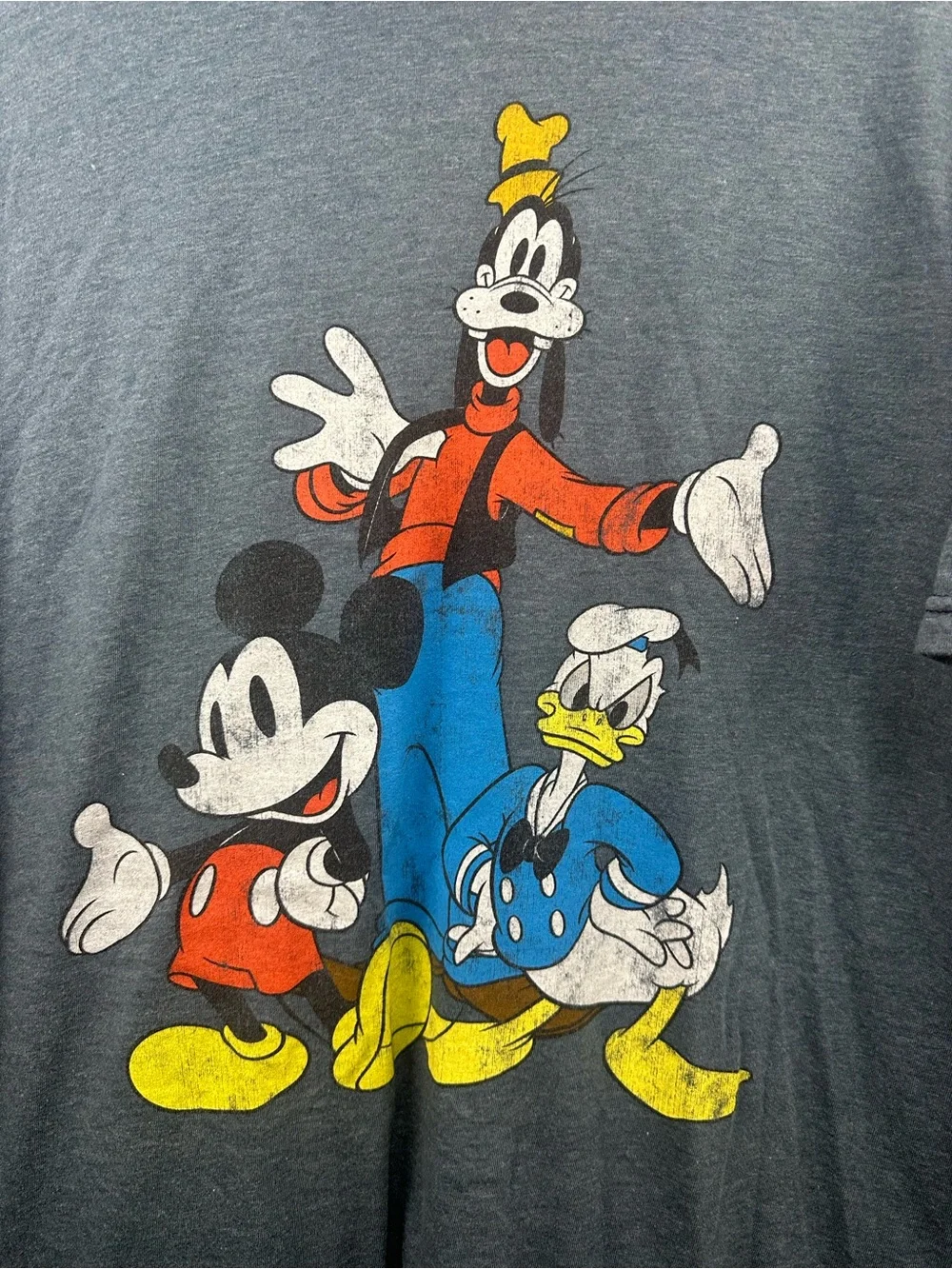Disney Gray Short-Sleeve Tee with Mickey, Goofy & Donald